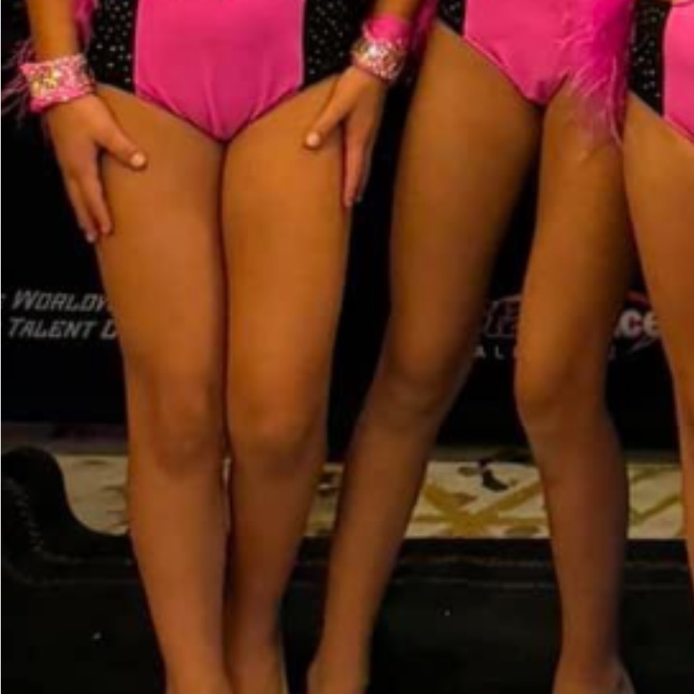 Glamour Kids Dance Costume - Pink and Black